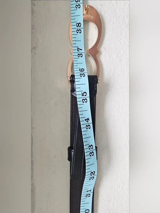 Coach Signature Buckle Belt 25mm Style No. C1725 Black/Gold Small - Picture 9 of 11